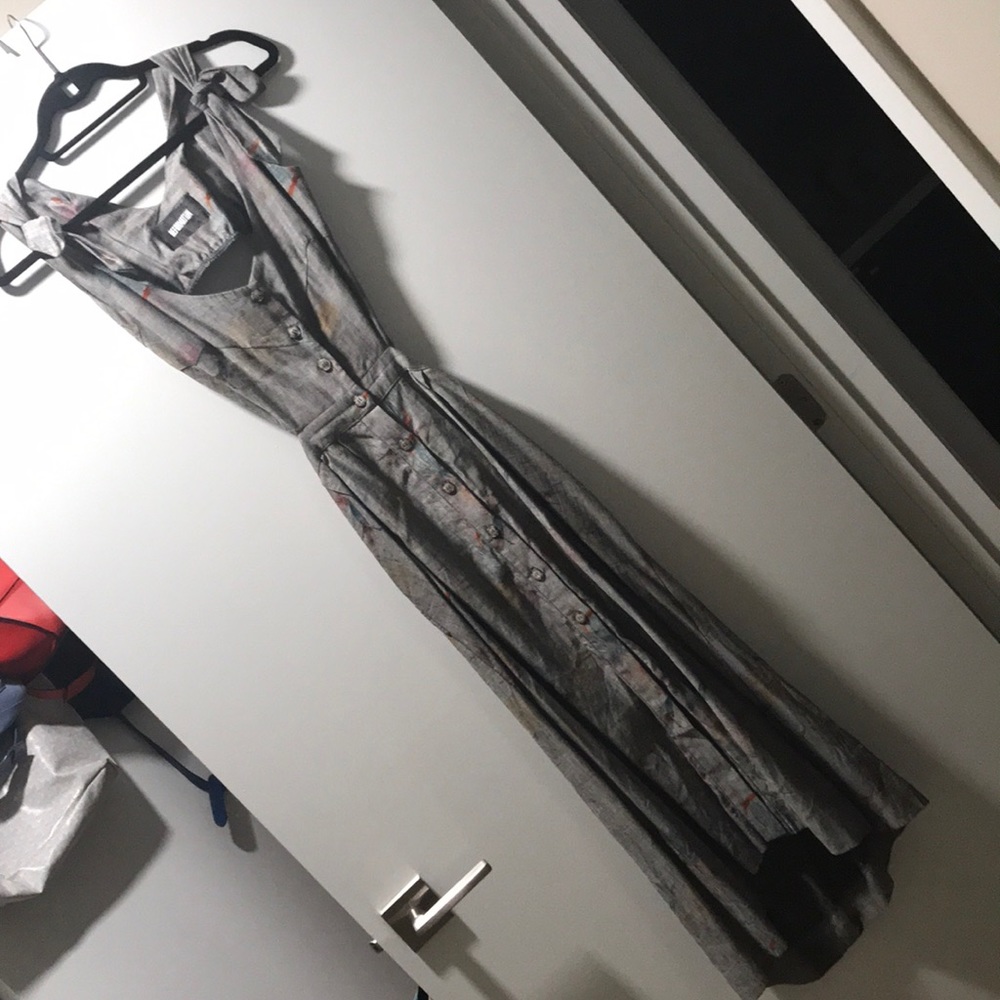 Reformation grey linen dress size 4
